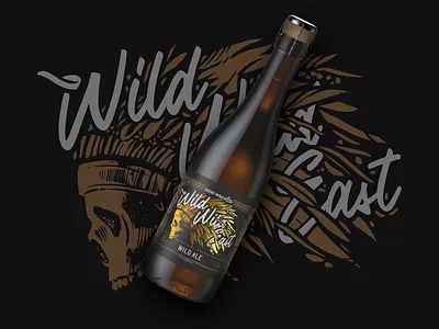 Craft beer label - Wild Wild East beer beer label beer logo bier branding brewery craft craft beer indian indians label lambic poland skull vector western wild ale wild beer wild west wine