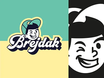 Beer's logo - Brother 'Brejdak' b beer brewery brother craft face guy head hut label logo man mascots mascott men smile snapback youth