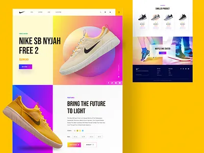 Nike Landing Page Exploration colorful design design inspiration exploration landing pages minimal minimalist nike nike landing page typogaphy ui uidesign