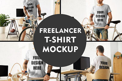 Freelancer T-shirt Mockup Template 3d animation graphic design logo motion graphics ui