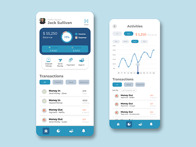 Money Management App app balance branding business cashfloiw deposit finance graphic design management mobile money save ui ux