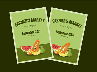 Promotional poster design for a local farmer's market. adobe illustrator colorful farmers market graphic design illustration poster design vector