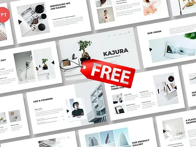 Free Premium - Kajura Creative Powerpoint Template clean colorful company corporate free freebie google slides keynote modern multipurpose photography pitch deck portfolio presentation studio template unique web design web development website