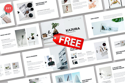 Free Premium - Kajura Creative Powerpoint Template clean colorful company corporate free freebie google slides keynote modern multipurpose photography pitch deck portfolio presentation studio template unique web design web development website