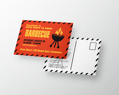 BBQ Themed Postcard Invitation Design adobe indesign adobe photoshop branding design graphic design graphic designer illustration invitation design postcard design print design typography vector