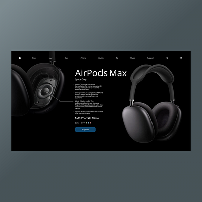 Apple AirPods Max clean design ui ui design ux ux design web design