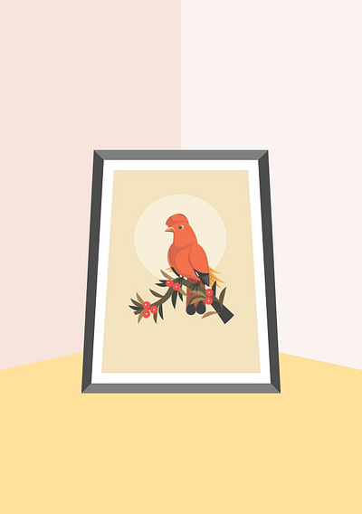 Cardinal bird design flatdesign flatposter illustration vector