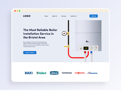 Boiler Service in Bristol - Header Design boiler design landingpage minimal plumber service typography ui uiux ux web