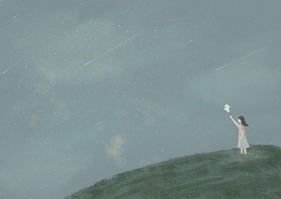 Shimmering sky digitalillustration illustration