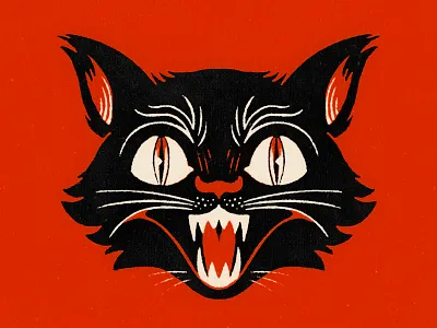 Spoooky Cat black cat cat drawing halloween illustration procreate spooky