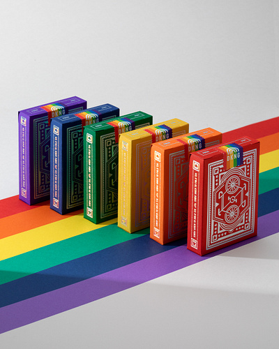 DKNG 'Rainbow Wheel' Playing Cards ace bicycle clover club dan kuhlken diamond heart king lgbt nathan goldman playing cards poker pride queen rainbow spade