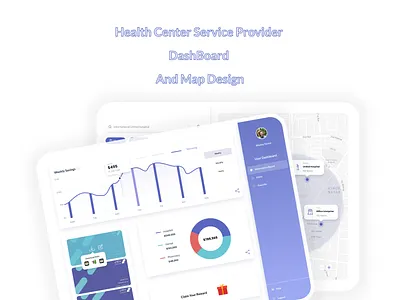 Health center service provider Dashboard and Map UI Design dashboard ui design design health care landing page design landingpage map ui design ui ui design ux website concept website design