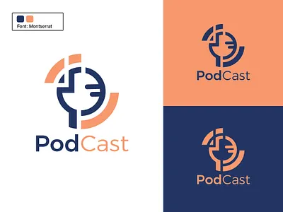 PodCast Logo branding branding identity cast casting elegent entertainment graphic design icon illustration interview logo media pod podcast pro professional radio show talkshow vector