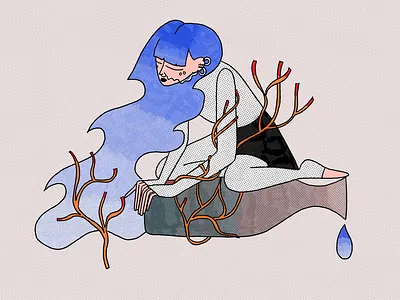 Aquarius Zodiac sign illustration for MegogoAudio aquarius drawing girl graphic design illustration people zodiac