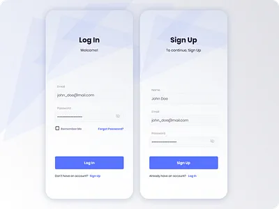 Sign Up & Log In Page Designed with Figma design figma ios app log in page sign up page ui user interface ux