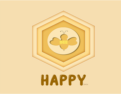 Be happy like a bee design graphic design illustration typography vector