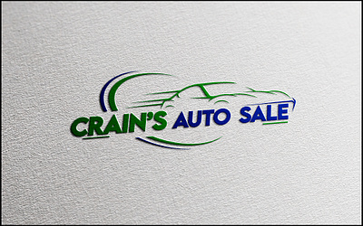 Crain's Auto Sale logo 3d branding design illustration logo typography