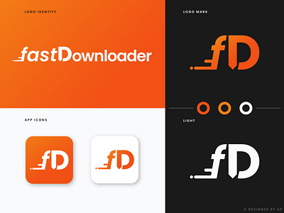 FastDownloader App Logo app app logo bright logo colorful logo logo mockup minimalist minimalist logo mobile app