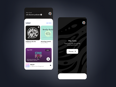 Podcasts App aesthetics animation app branding design minimal mobile podcasts scroll ui ux