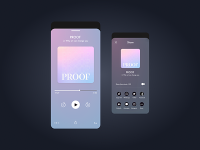 Listening to my favourite podcast 🎧 aesthetics app design glassmorphism gradient listen mobile mood play podacst tech techy ui ux vector visual