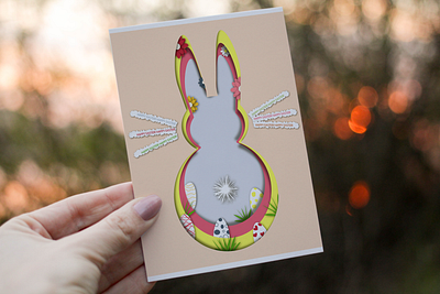 Bunny card for Easter branding design graphic design illustration typography vector