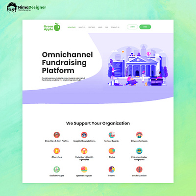 Landing page for a DIGITAL FUNDRAISING company design web design wordpress