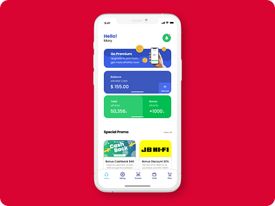 eWallet App - Home Screen app design ui ux