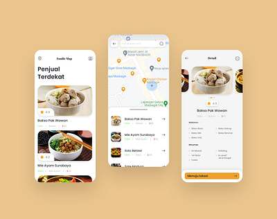 Street Food Mapping App UI Design Exploration app design designux food graphic design location mapping mobile street food ui ux