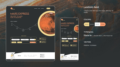 Mars Express landing page delivery figma landing landing page mars space ui uiux web design website