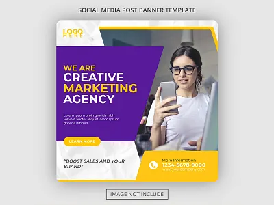 Digital Marketing Agency Banner Template ads agency banner branding creative creative agency design digital marketing media planner professional promotion simple social template