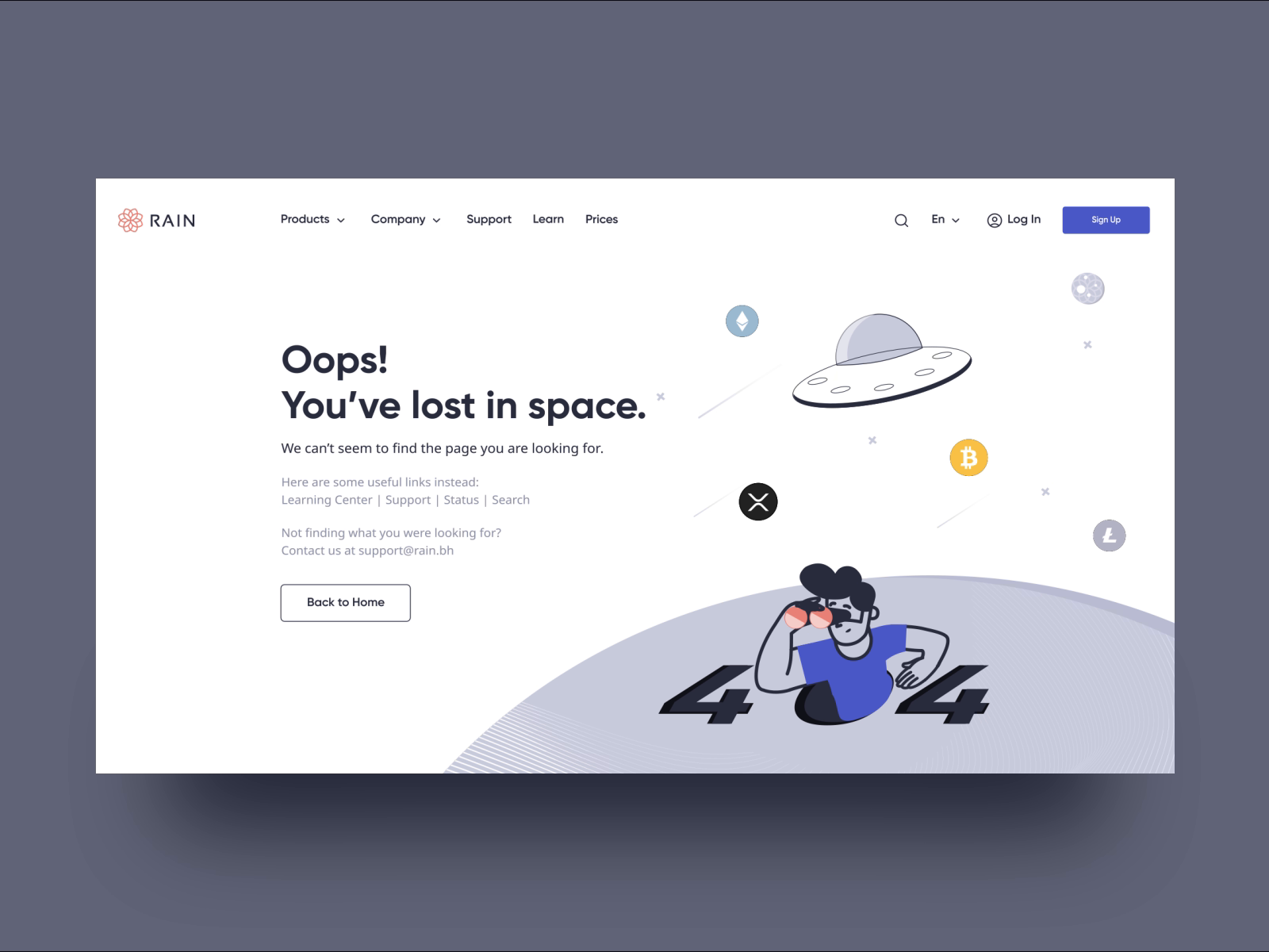 Cryptocurrency Trading Platform - 404 Page by Vivek Kay for