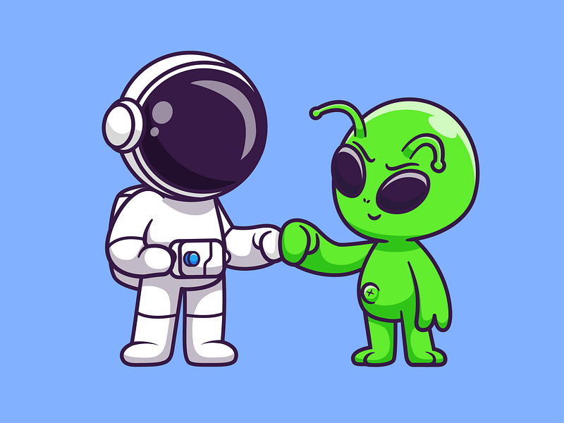 Friends 🤜🏻🤛🏻 alien animal astronaut cat dog couple couple animal cute friends friendship icon illustration logo penguin polar bear pole snow space theme