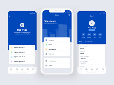 Commercial Mobile App Design app blue mobile branding commercial app design design ui flat illustration inspiration home interface lima mobile crm mobile home mobile ui navigation peru product design ui user interface