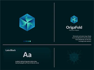 OrigaFold logo animation branding design graphic design icon illustration logo modernlogo simple logo typography ui vector