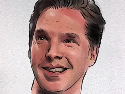 Benedict Cumberbatch Portrait Sketch art painting procreate watercolor