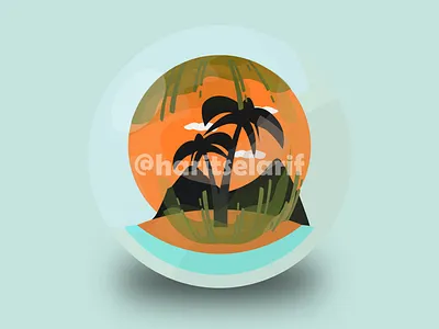 Aquascape Illustration vector aquascape beach beach illustration blue branding cloud decor decoration design elegant full color gradient graphic design illustration logo mountain png seaweed simple vector