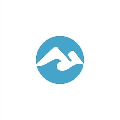 Mountan Ocean logo beach branding design landscape logo modern mountain ocean simple sports wave
