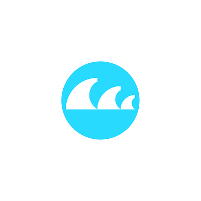 Three Wave beach blue branding icon logo modern ocean simple sports tech wave