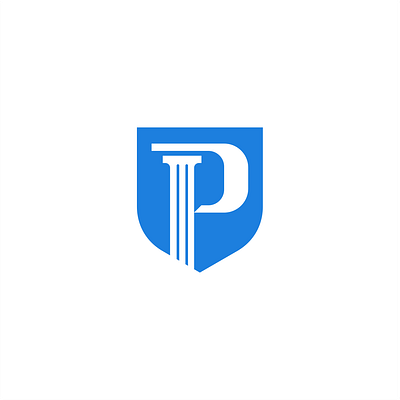 Letter P Legal branding flat law lettermark logo modern p shield simple