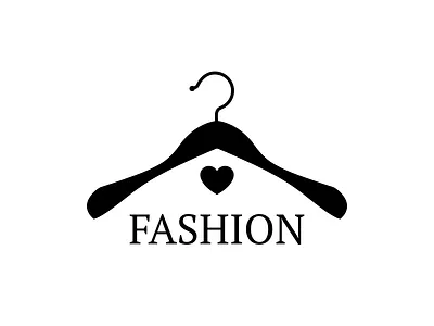 Logo with Hanger & Heart | Turbologo black and white brand design branding clothes design fashion graphic design hanger heart illustration logo logo design online shop shopify typography ui ux vector