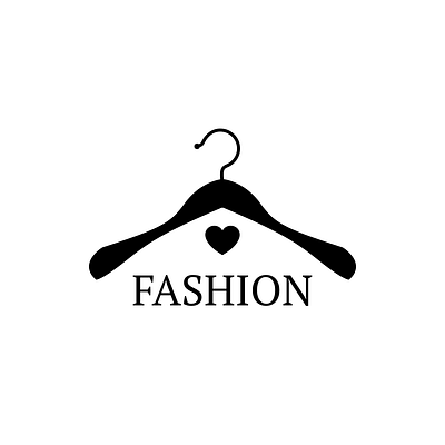 Logo with Hanger & Heart | Turbologo black and white brand design branding clothes design fashion graphic design hanger heart illustration logo logo design online shop shopify typography ui ux vector