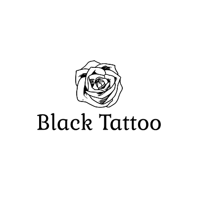 Tattoo Studio Logo with Rose | Turbologo black and white black rose brand design branding design floral flower graphic design illustration logo logo design rose tattoo tattoo studio typography ui ux vector