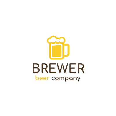 Logo with Yellow Beer Mug | Turbologo alcohol beer brand design branding brewery craft design drink glass graphic design illustration logo logo design mug typography ui ux vector yellow