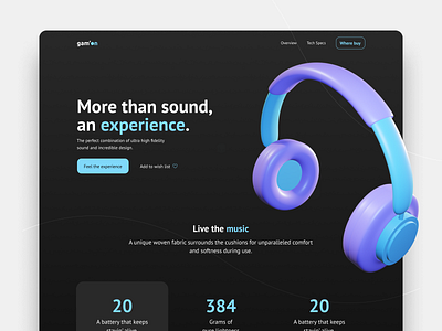 Daily UI :: 003 3d daily ui dailyui design headphone headset layout ui ux web website