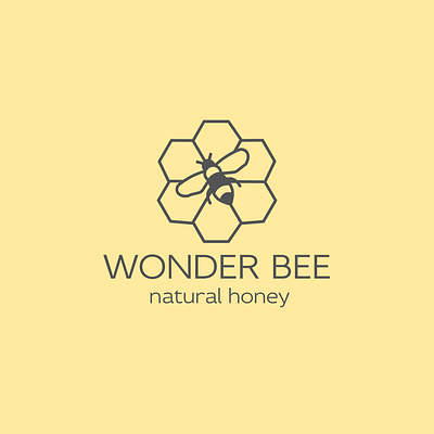 Logo with Hexagon Bee | Turbologo agriculture bee beeswax biology brand design branding bumblebee design graphic design hexagon honey illustration logo logo design typography ui ux vector yellow