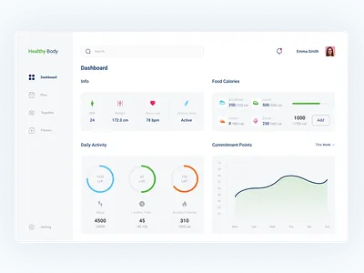 Fitness Web Application app branding creative design interface minimal product design ui ui design ux web webdesign website