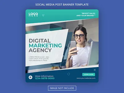 Digital Marketing Agency Banner Template ads banner branding design facebook flyer instagram media post promotion social square template tiktok