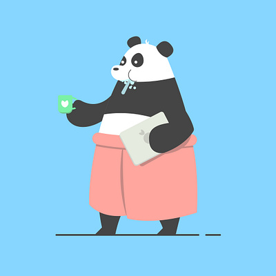 Panda Shower art design flat flat design graphic design illustration panda shower vector