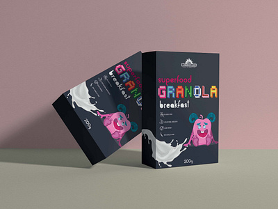 Superfood Granola Packaging Design brand branding branding packaging design food packaging graphic design healthy food packaging illustration label label design package package design product product design product packaging design visual identity