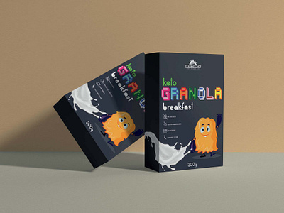 Keto Granola Packaging Design brand branding branding packaging design food company branding graphic design healthy food packaging illustration keto food label label design logo package package design product visual identity